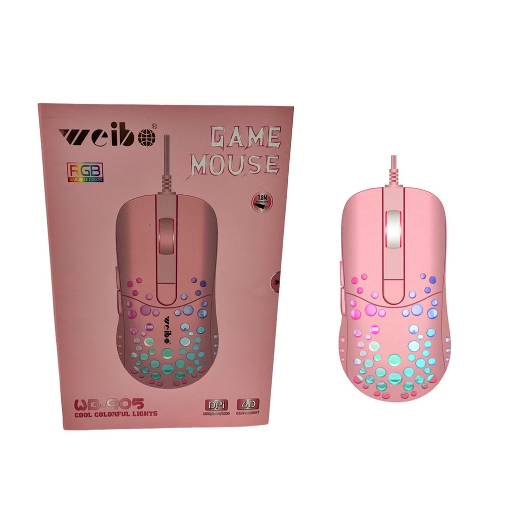 Mouse Gamer Rosa Usb Weibo 3200dpi Optic